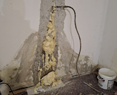 Iniezione di resina - Villa Estense blocco infiltrazioni finestra interrata